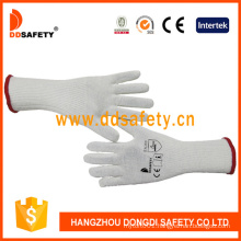 Natural White Polyester Cotton Long Cuff String Knitted Working Safety Gloves
